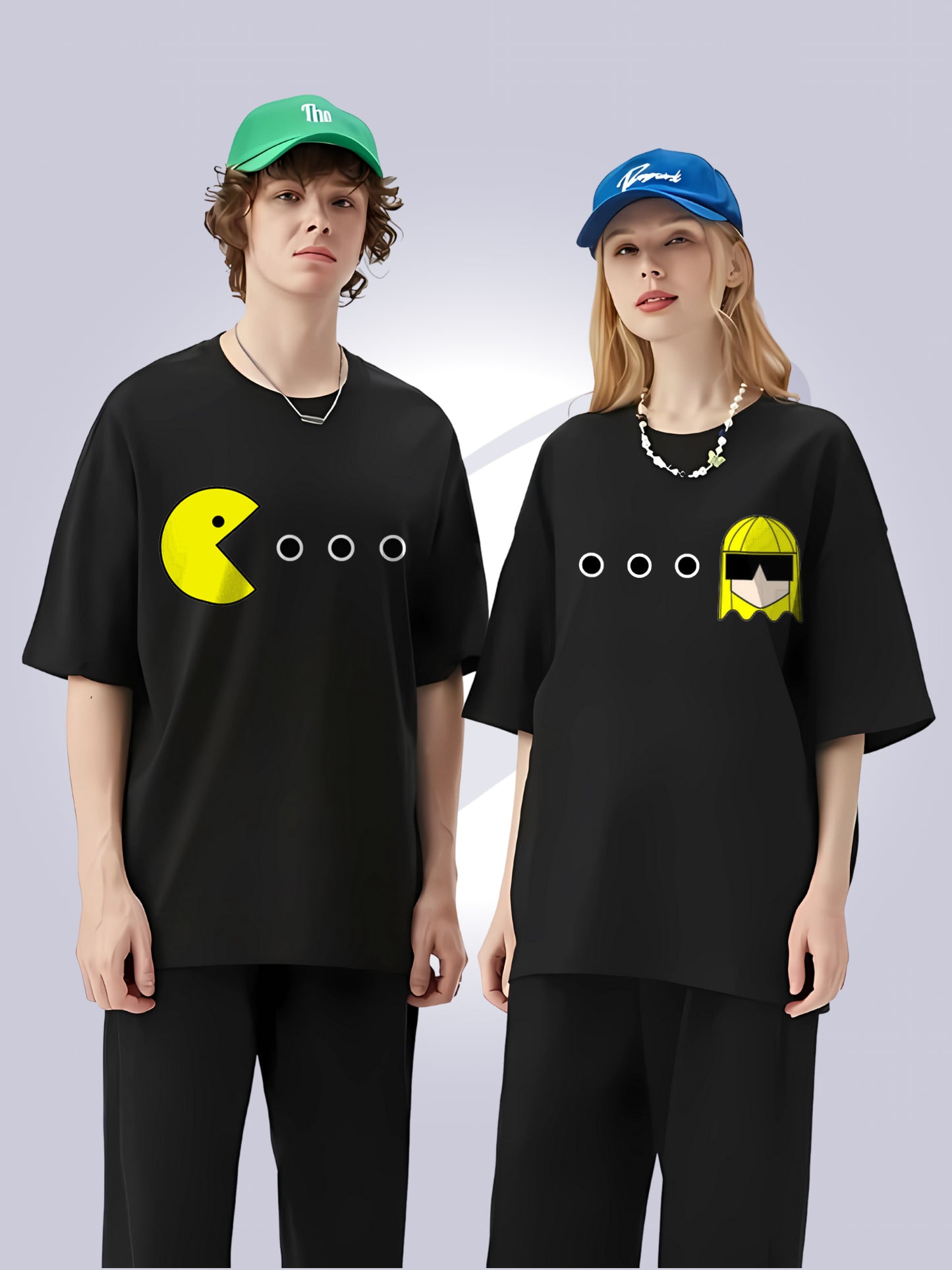 Pac-Love Matching Couple T-Shirts | Fun & Trendy Oversized Tees