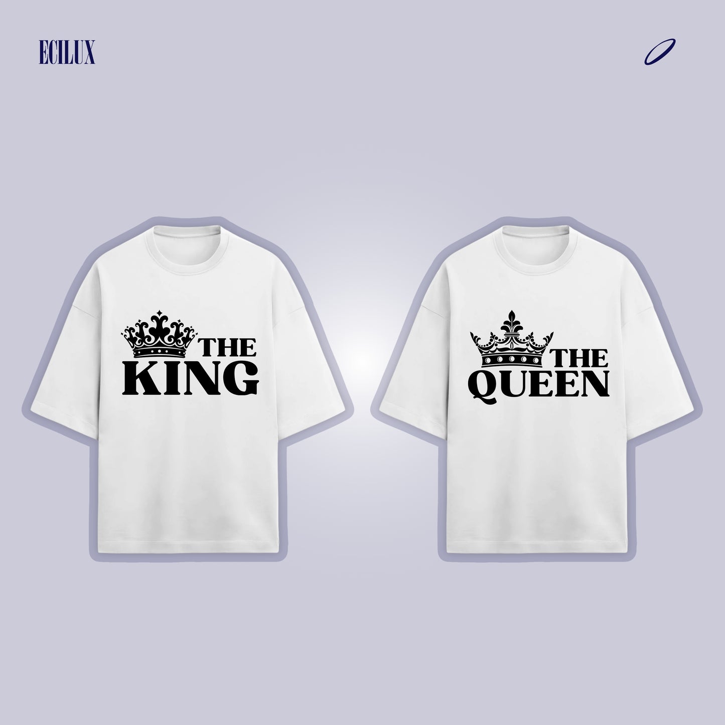 The King & Queen Matching Couple T-Shirts – Royal Design | Premium Oversized Fit
