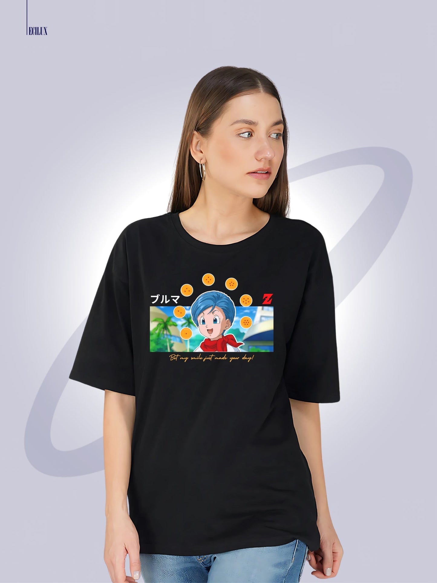 Bulma Dragon Ball Unisex Oversized T-Shirt ecilux