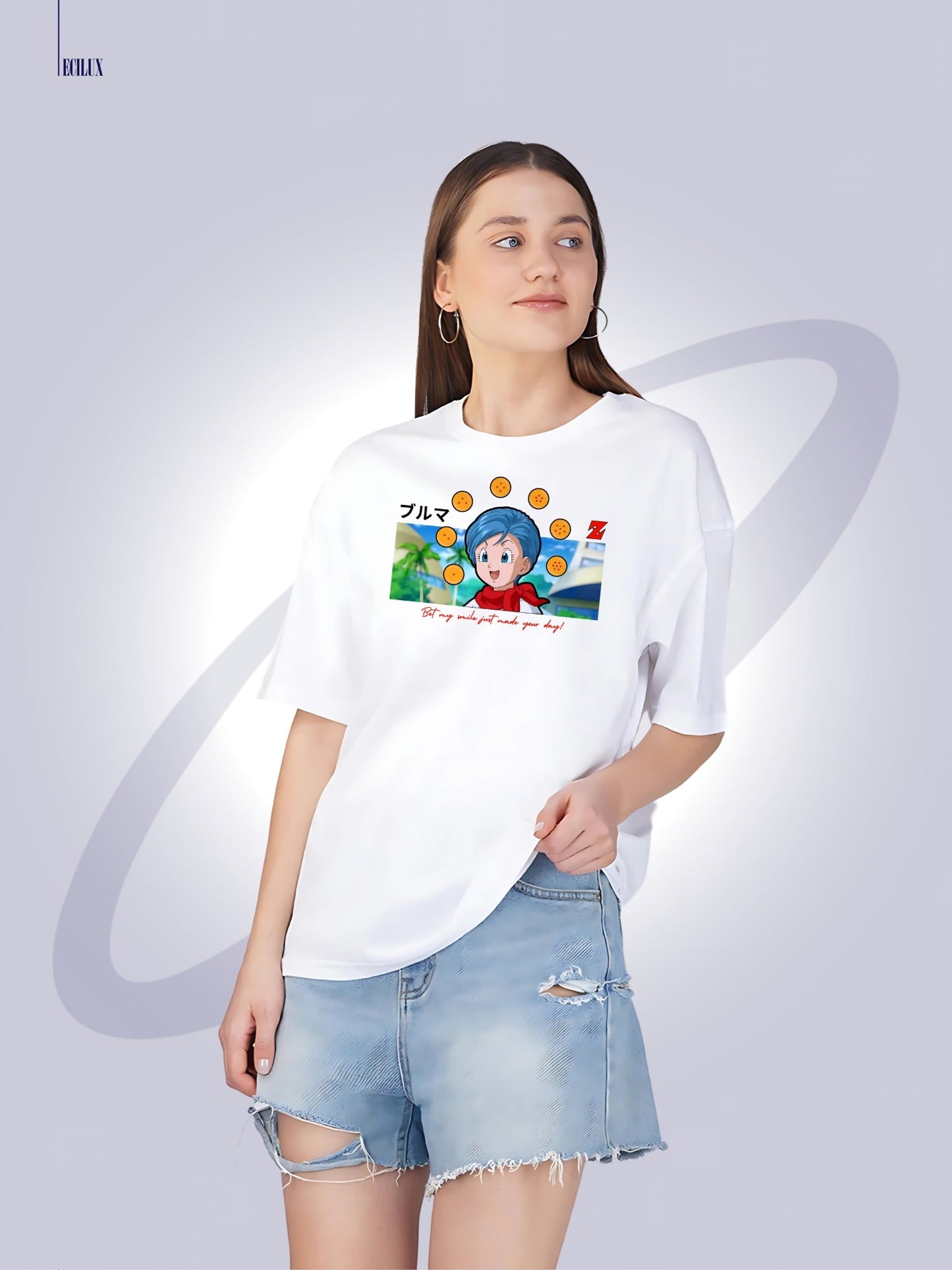 Bulma Dragon Ball Unisex Oversized T-Shirt ecilux