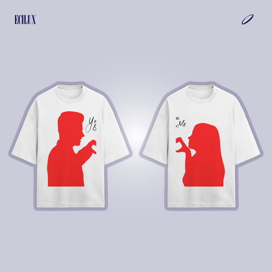 You & Me" Silhouette Couple T-Shirts