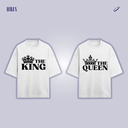 The King & Queen Matching Couple T-Shirts – Royal Design | Premium Oversized Fit