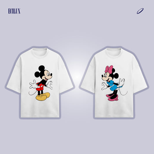 Mickey & Minnie Couple T-Shirts | Cute Cartoon Matching Tees for Couples