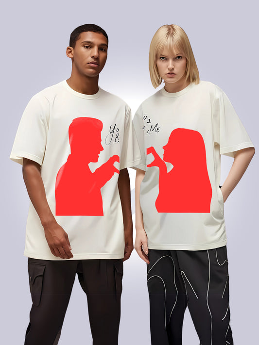 You & Me" Silhouette Couple T-Shirts