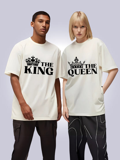 The King & Queen Matching Couple T-Shirts – Royal Design | Premium Oversized Fit