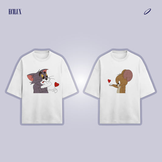 Tom & Jerry Love Edition Couple T-Shirts – Oversized Tees
