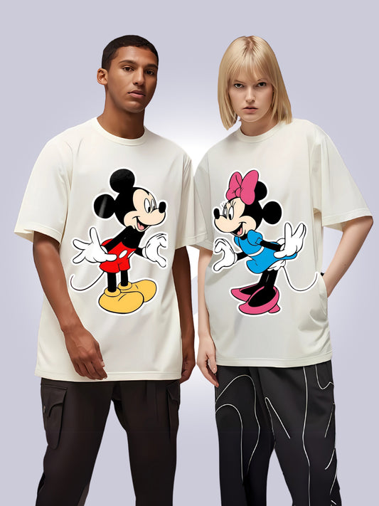 Mickey & Minnie Couple T-Shirts | Cute Cartoon Matching Tees for Couples