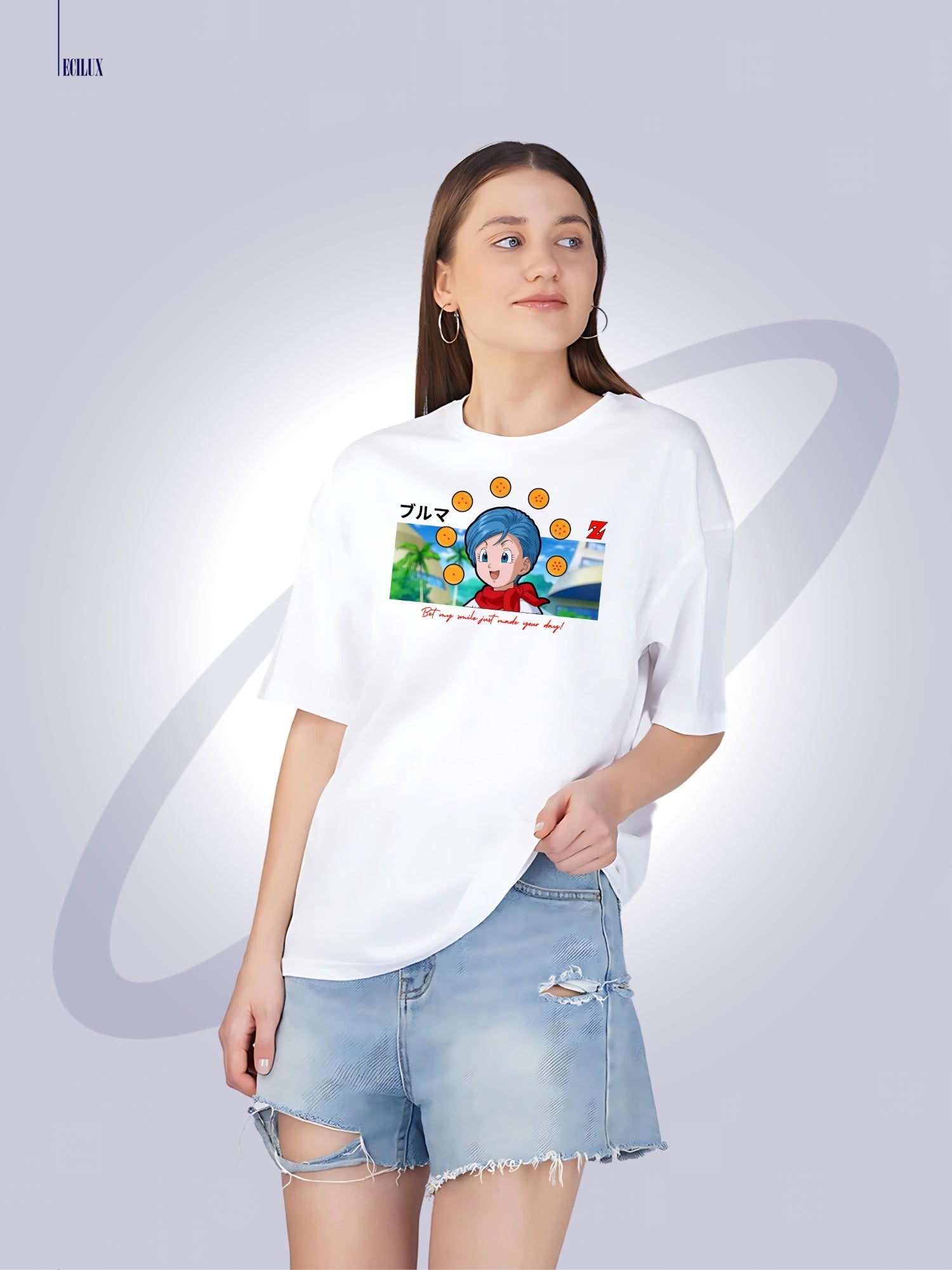 Bulma Dragon Ball Unisex Oversized T-Shirt ecilux